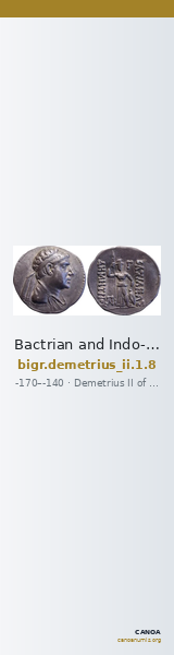 Bactrian and Indo-Greek Coinage Demetrius II 1.8 — CANOA