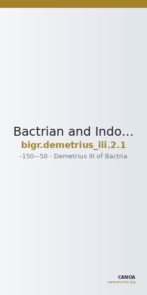 Bactrian and Indo-Greek Coinage Demetrius III 2.1 — CANOA