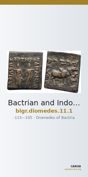 Bactrian and Indo-Greek Coinage Diomedes 11.1 — CANOA