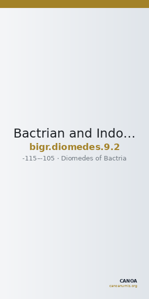 Bactrian and Indo-Greek Coinage Diomedes 9.2 — CANOA