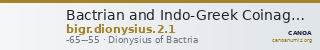 Bactrian and Indo-Greek Coinage Dionysius 2.1 — CANOA