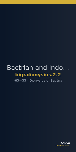 Bactrian and Indo-Greek Coinage Dionysius 2.2 — CANOA