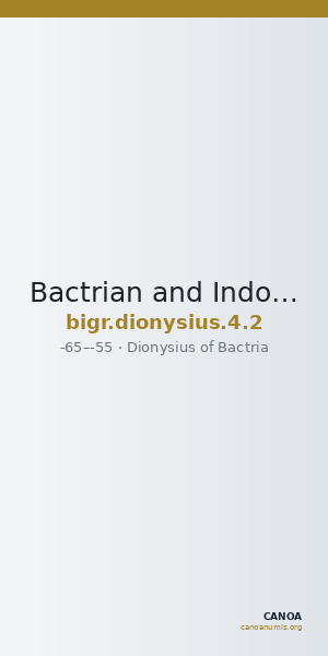 Bactrian and Indo-Greek Coinage Dionysius 4.2 — CANOA