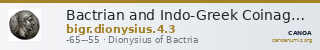 Bactrian and Indo-Greek Coinage Dionysius 4.3 — CANOA