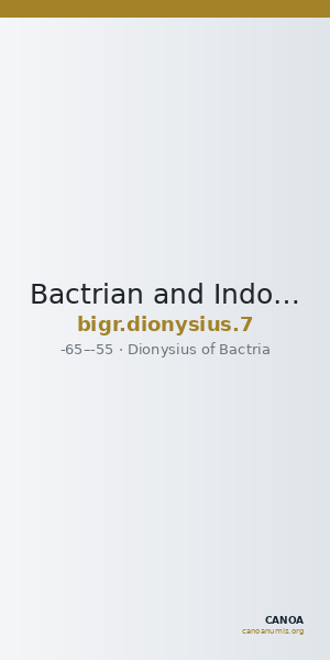 Bactrian and Indo-Greek Coinage Dionysius 7 — CANOA