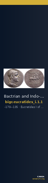 Bactrian and Indo-Greek Coinage Eucratides I 1.1 — CANOA