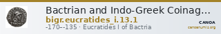 Bactrian and Indo-Greek Coinage Eucratides I 13.1 — CANOA