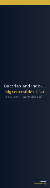 Bactrian and Indo-Greek Coinage Eucratides I 1.4 — CANOA