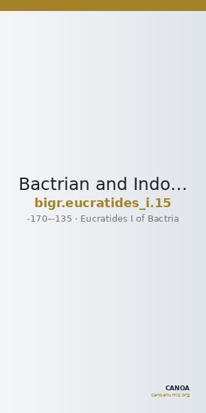 Bactrian and Indo-Greek Coinage Eucratides I 15 — CANOA