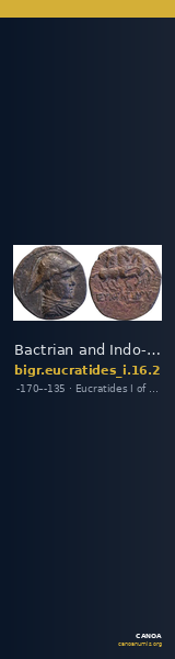 Bactrian and Indo-Greek Coinage Eucratides I 16.2 — CANOA