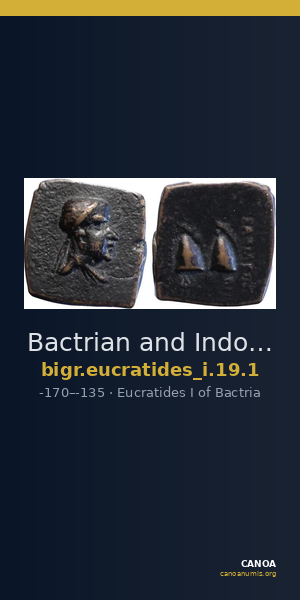 Bactrian and Indo-Greek Coinage Eucratides I 19.1 — CANOA