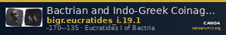 Bactrian and Indo-Greek Coinage Eucratides I 19.1 — CANOA