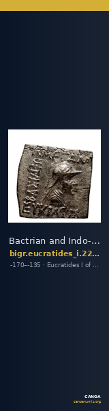 Bactrian and Indo-Greek Coinage Eucratides I 22.12 — CANOA