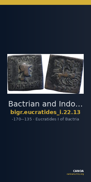 Bactrian and Indo-Greek Coinage Eucratides I 22.13 — CANOA