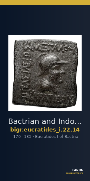 Bactrian and Indo-Greek Coinage Eucratides I 22.14 — CANOA