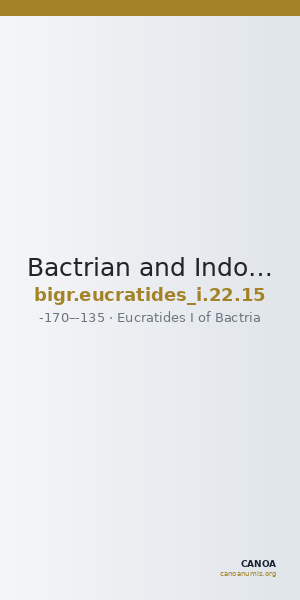 Bactrian and Indo-Greek Coinage Eucratides I 22.15 — CANOA