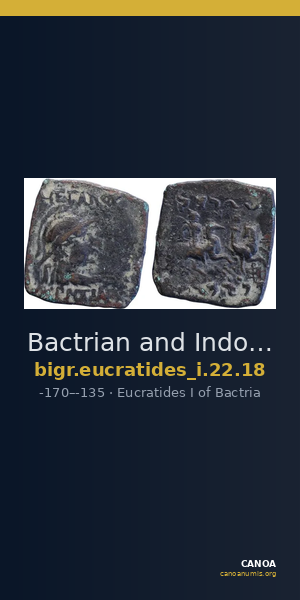 Bactrian and Indo-Greek Coinage Eucratides I 22.18 — CANOA