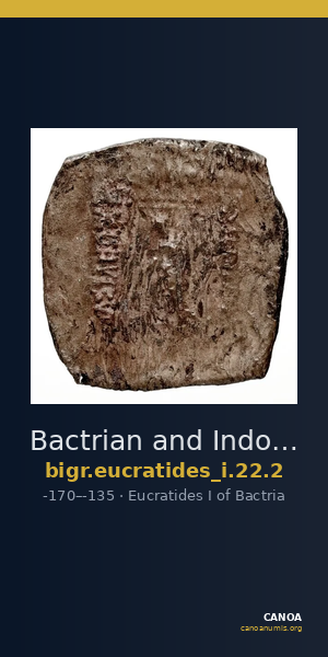 Bactrian and Indo-Greek Coinage Eucratides I 22.2 — CANOA