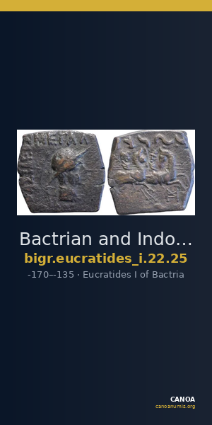 Bactrian and Indo-Greek Coinage Eucratides I 22.25 — CANOA