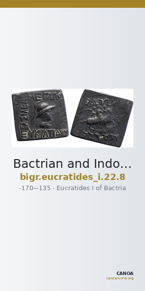 Bactrian and Indo-Greek Coinage Eucratides I 22.8 — CANOA