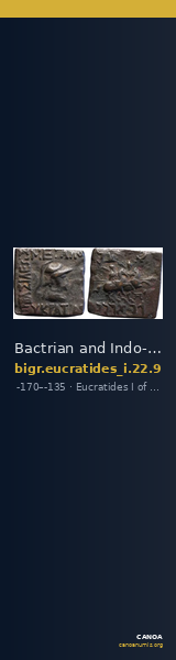 Bactrian and Indo-Greek Coinage Eucratides I 22.9 — CANOA