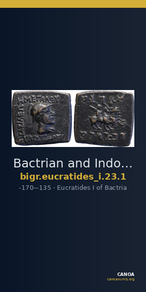 Bactrian and Indo-Greek Coinage Eucratides I 23.1 — CANOA