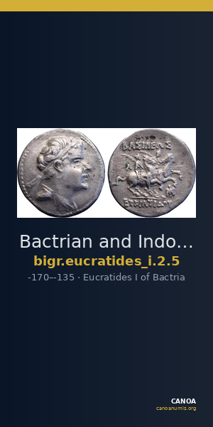 Bactrian and Indo-Greek Coinage Eucratides I 2.5 — CANOA