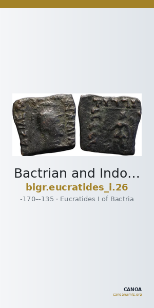 Bactrian and Indo-Greek Coinage Eucratides I 26 — CANOA