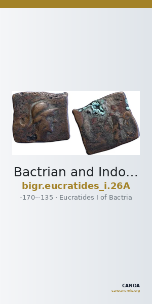 Bactrian and Indo-Greek Coinage Eucratides I 26A — CANOA