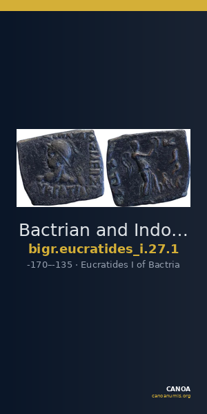 Bactrian and Indo-Greek Coinage Eucratides I 27.1 — CANOA