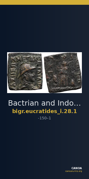 Bactrian and Indo-Greek Coinage Eucratides I 28.1 — CANOA