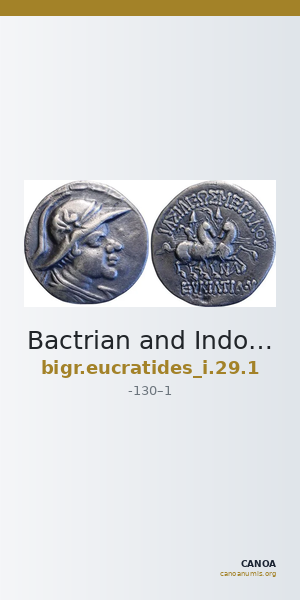 Bactrian and Indo-Greek Coinage Eucratides I 29.1 — CANOA