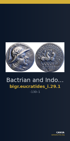 Bactrian and Indo-Greek Coinage Eucratides I 29.1 — CANOA