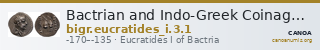 Bactrian and Indo-Greek Coinage Eucratides I 3.1 — CANOA