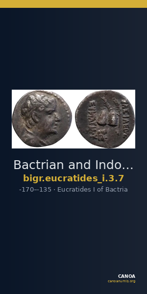 Bactrian and Indo-Greek Coinage Eucratides I 3.7 — CANOA