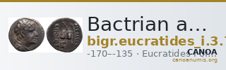 Bactrian and Indo-Greek Coinage Eucratides I 3.7 — CANOA