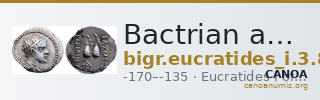 Bactrian and Indo-Greek Coinage Eucratides I 3.8 — CANOA