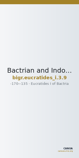 Bactrian and Indo-Greek Coinage Eucratides I 3.9 — CANOA