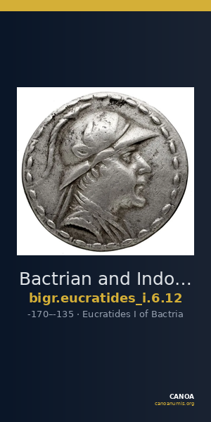 Bactrian and Indo-Greek Coinage Eucratides I 6.12 — CANOA