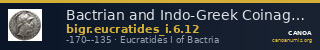 Bactrian and Indo-Greek Coinage Eucratides I 6.12 — CANOA
