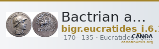 Bactrian and Indo-Greek Coinage Eucratides I 6.13 — CANOA