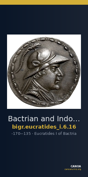 Bactrian and Indo-Greek Coinage Eucratides I 6.16 — CANOA