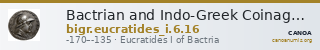 Bactrian and Indo-Greek Coinage Eucratides I 6.16 — CANOA