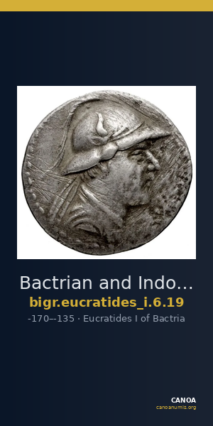 Bactrian and Indo-Greek Coinage Eucratides I 6.19 — CANOA