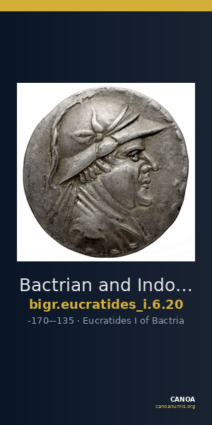 Bactrian and Indo-Greek Coinage Eucratides I 6.20 — CANOA