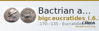 Bactrian and Indo-Greek Coinage Eucratides I 6.24 — CANOA