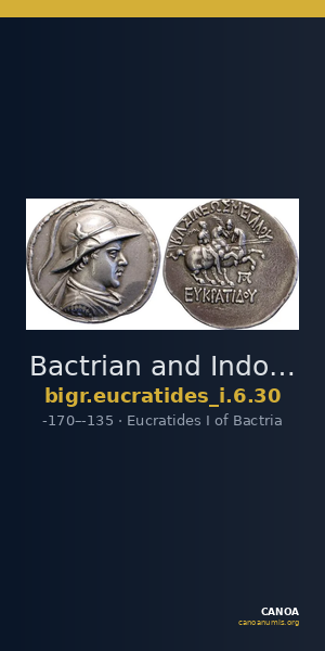Bactrian and Indo-Greek Coinage Eucratides I 6.30 — CANOA