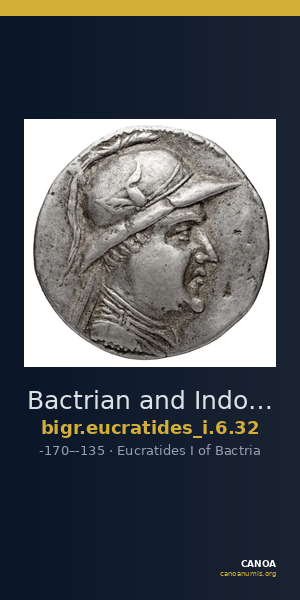 Bactrian and Indo-Greek Coinage Eucratides I 6.32 — CANOA