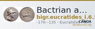 Bactrian and Indo-Greek Coinage Eucratides I 6.5 — CANOA