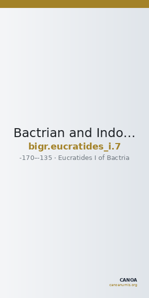 Bactrian and Indo-Greek Coinage Eucratides I 7 — CANOA